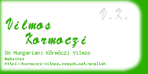 vilmos kormoczi business card